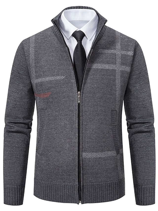 Heren Zipper Trui Stijlvol Gebreid 100% Katoen-3