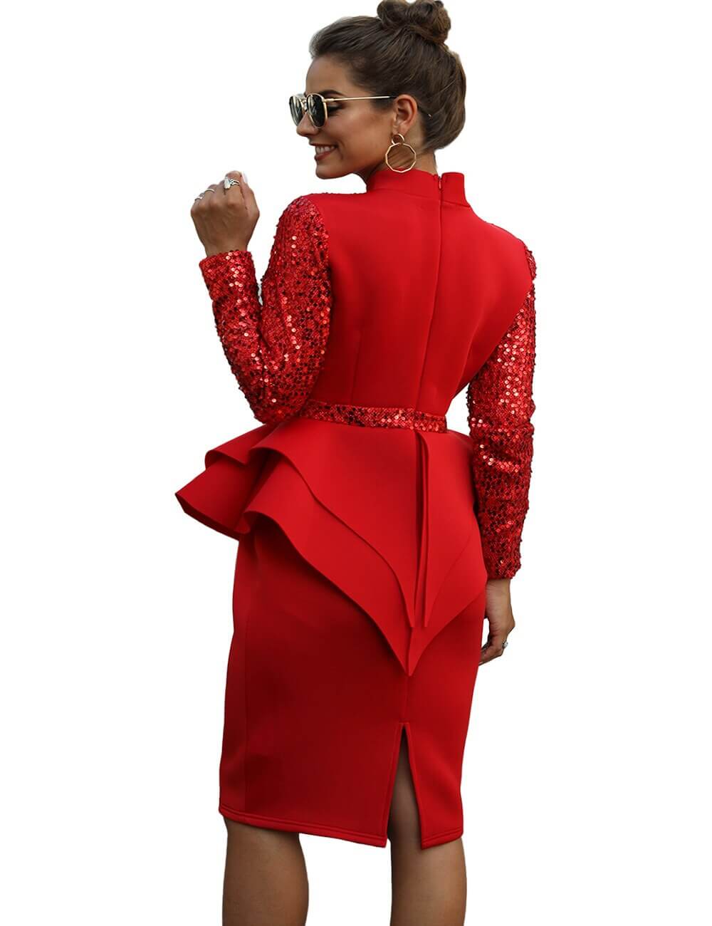 Midi Bodycon Jurk met Pailletten