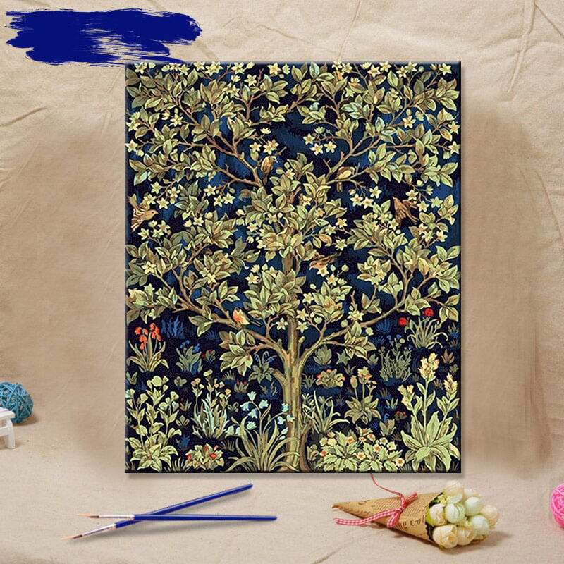 Groene boom verf op nummertjes kit