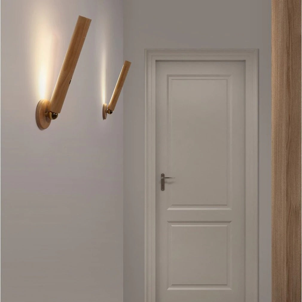 LED 360° draaibare houten wandlamp