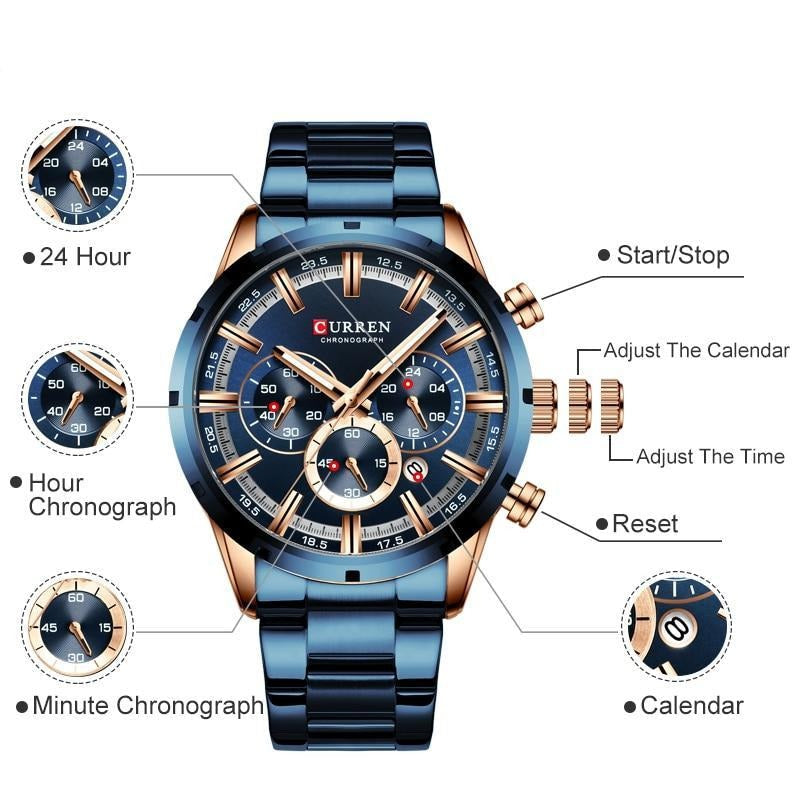 Curren Business Chronograafhorloge