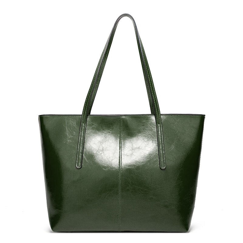 Vintage Oil Wax Leather Tote Bag
