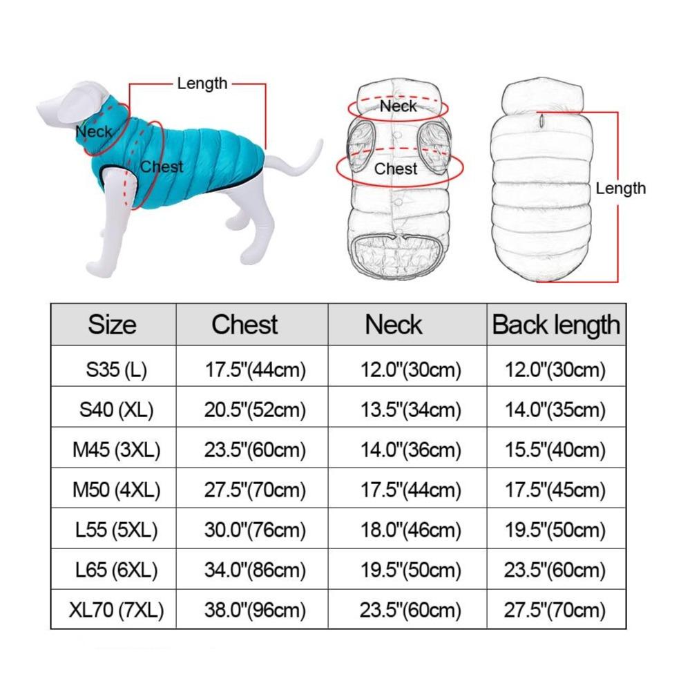 Omkeerbare Hond Puffer Jas