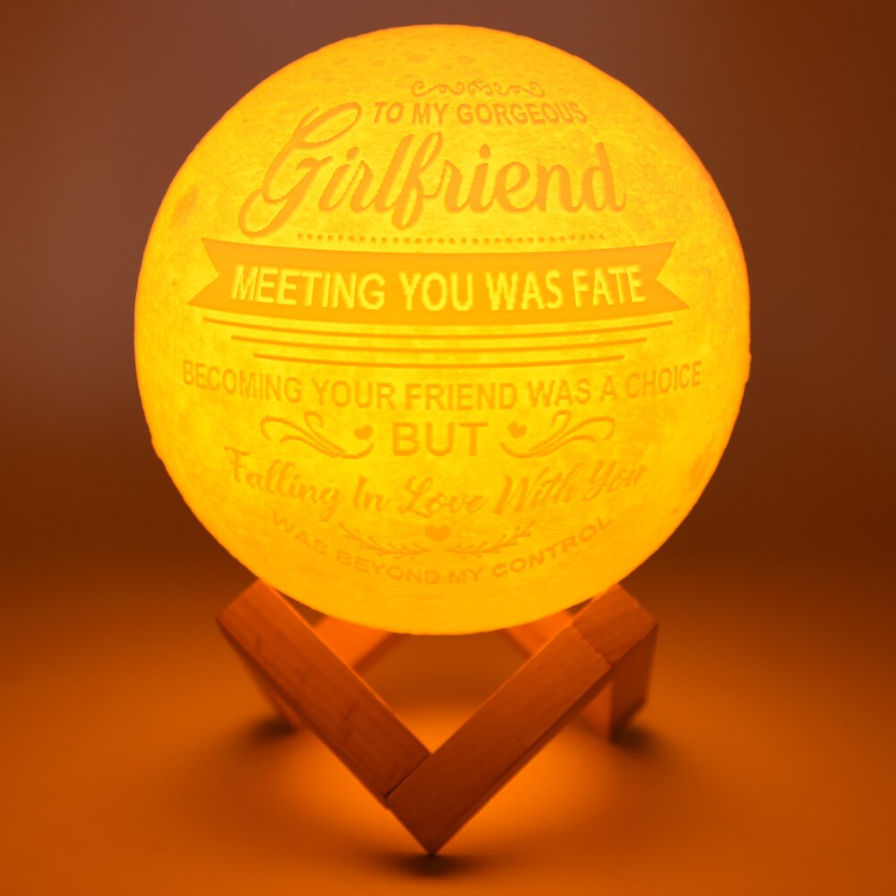 3D maanlamp met tekst