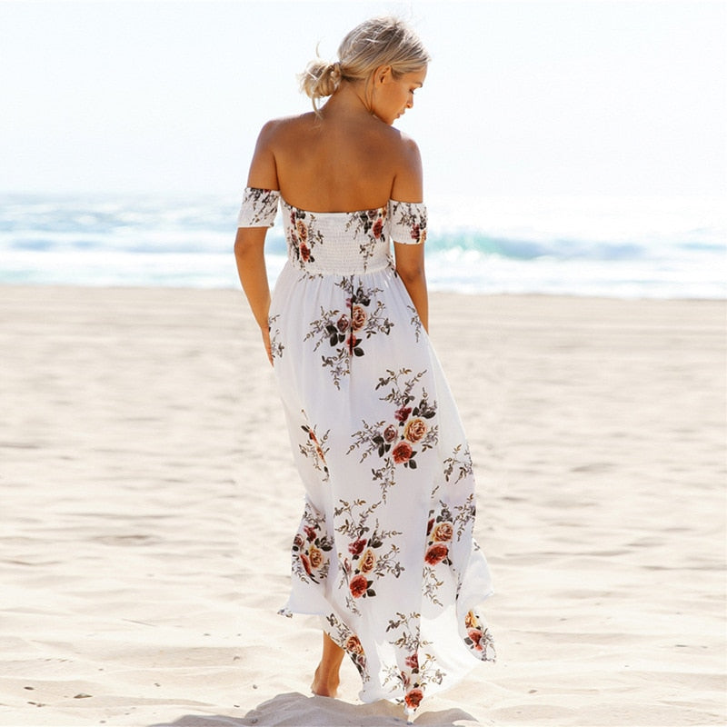 Bloemenprint Off-The-Shoulder Wrap Maxi Dress