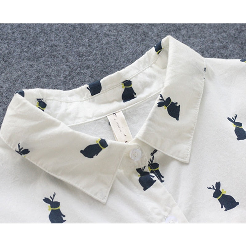 Bunny - De konijn-print overhemdjurk