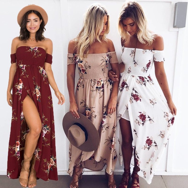 Bloemenprint Off-The-Shoulder Wrap Maxi Dress