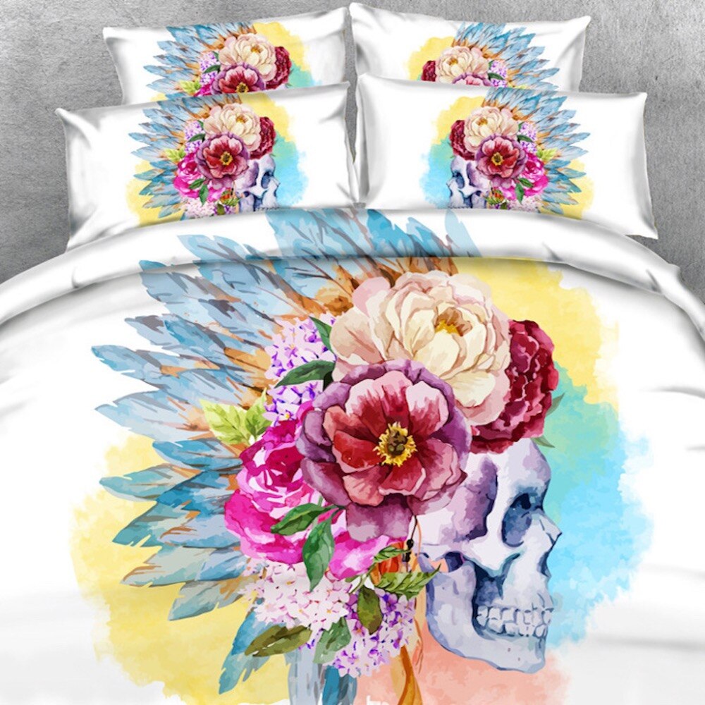 Bloemen Schedel Beddengoed Set