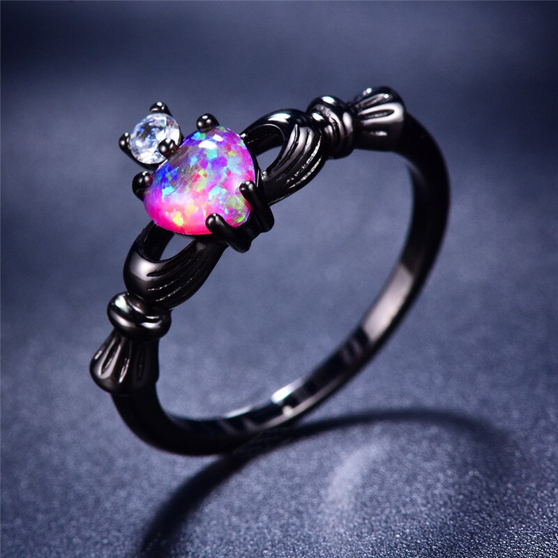 Fire Opaal Hart Ring
