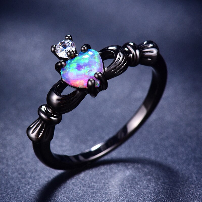 Fire Opaal Hart Ring
