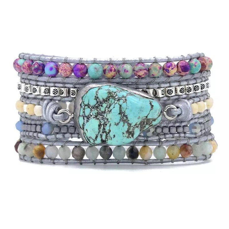 Helende Turquoise Beschermings Wikkel Armband