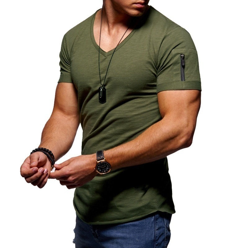 Mannen V-hals Muscle T-Shirts