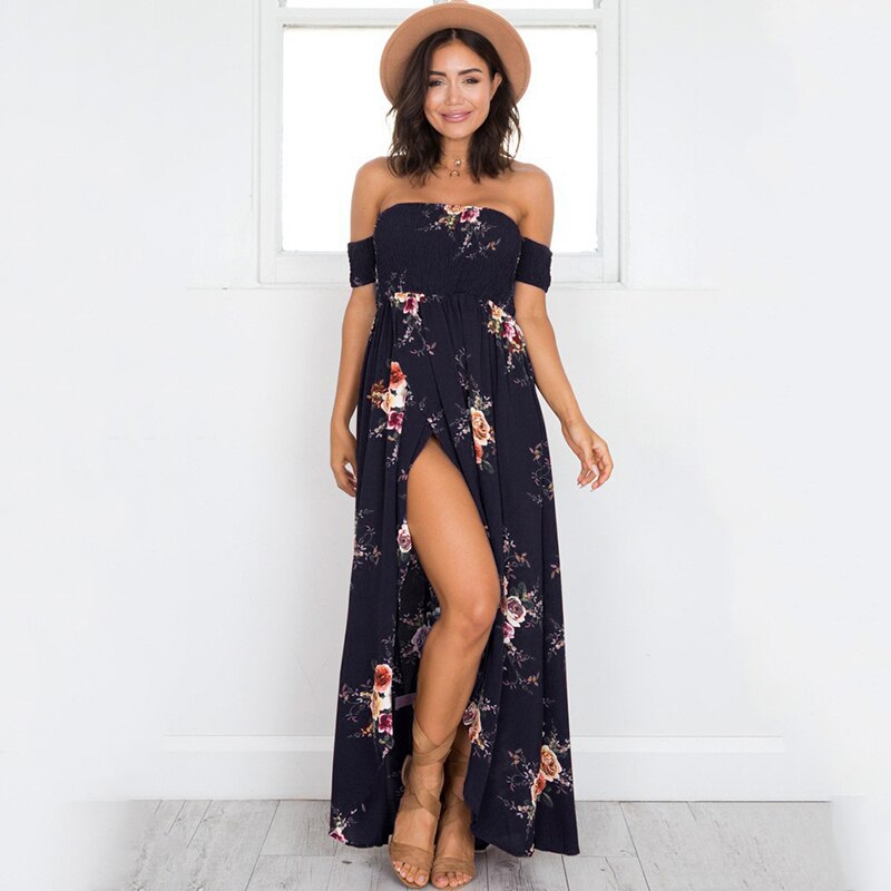 Bloemenprint Off-The-Shoulder Wrap Maxi Dress