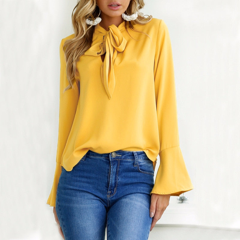 Sexy Strikje Casual Blouse