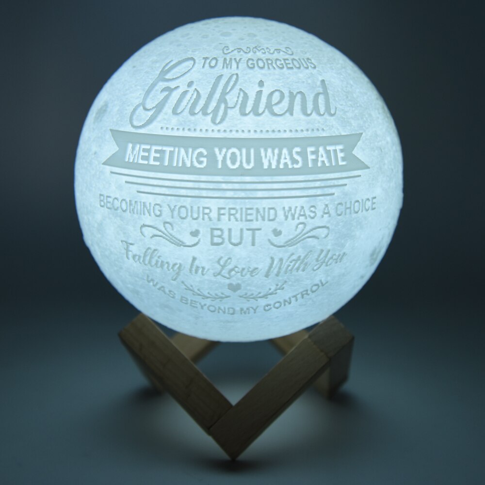 3D maanlamp met tekst