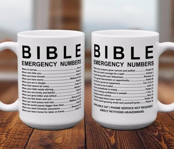 Bijbel Noodsituatie Nummers Mok