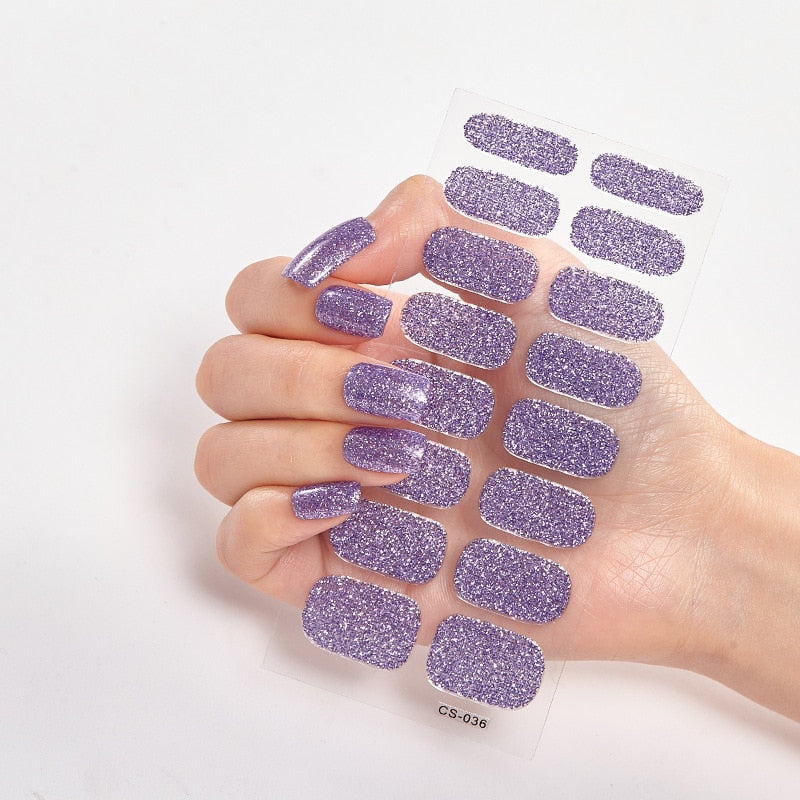 Solide Kleuren Nagelstickers (16 tips/set)