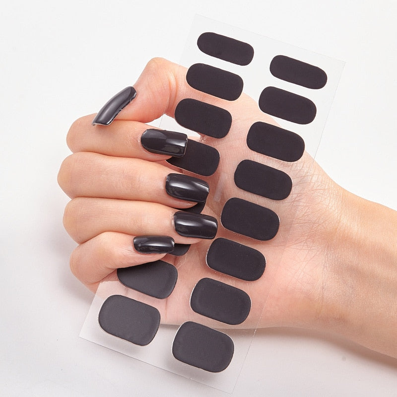 Solide Kleuren Nagelstickers (16 tips/set)