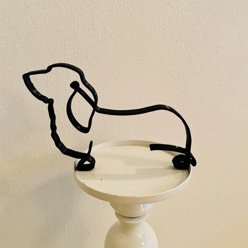 Minimalistische Hond Kunst Sculptuur