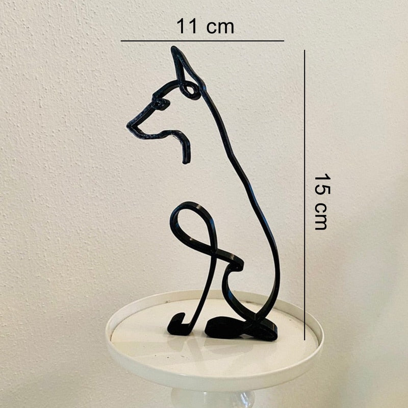 Minimalistische Hond Kunst Sculptuur