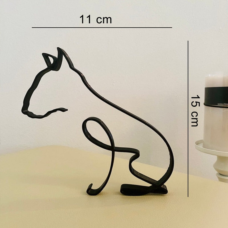 Minimalistische Hond Kunst Sculptuur