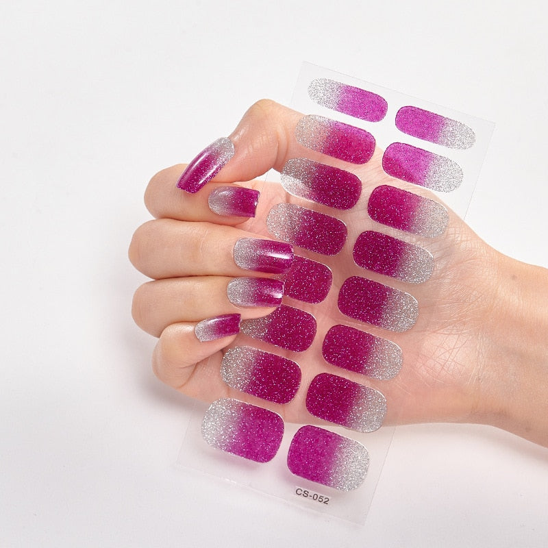 Solide Kleuren Nagelstickers (16 tips/set)