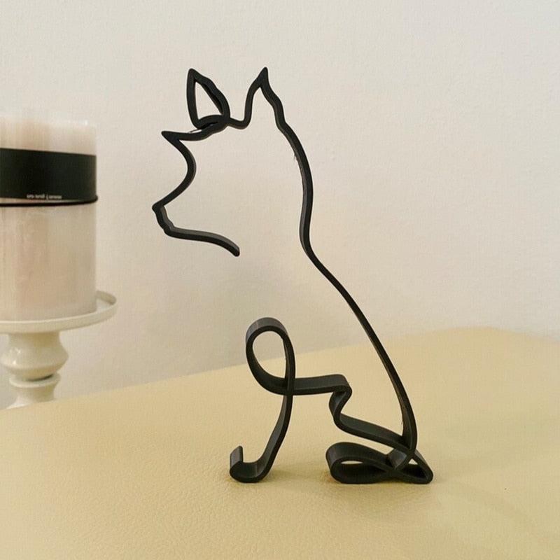 Minimalistische Hond Kunst Sculptuur