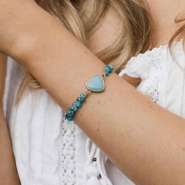 Natuurlijke Amazoniet Hart Armband