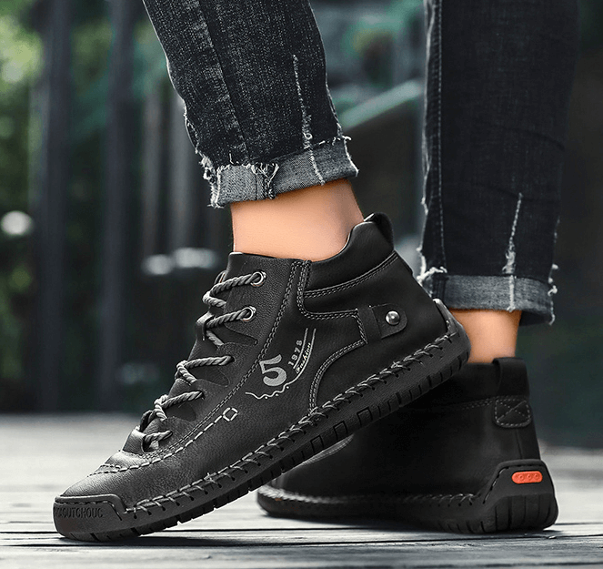 Vintage Leren Stijl Laarzen Voor Mannen