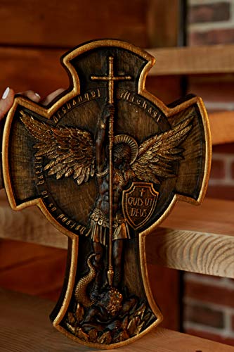 Aartsengel Michael Houten Gesneden Wanddecoratie