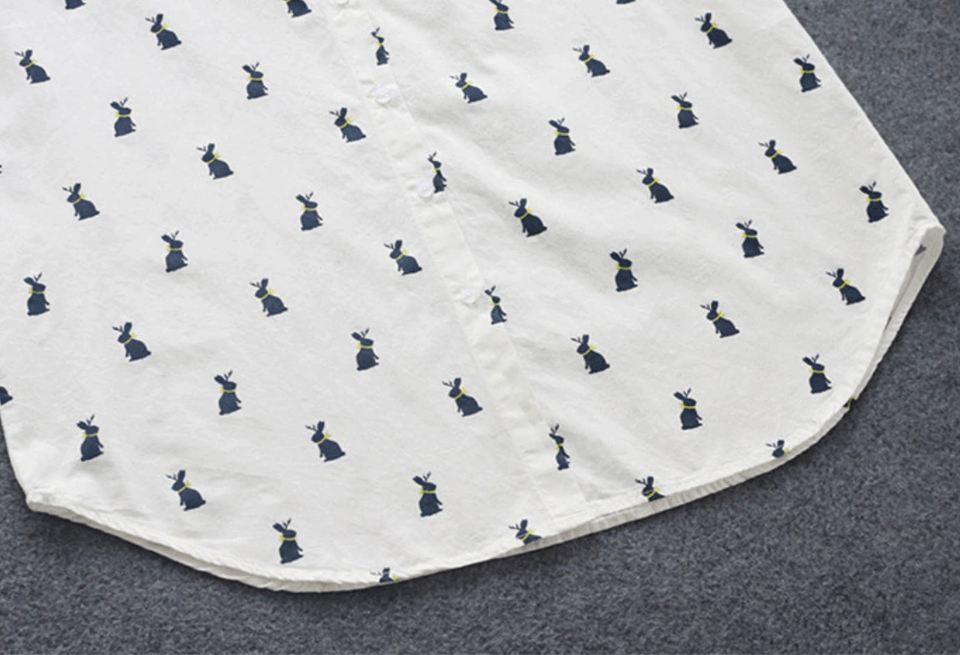 Bunny - De konijn-print overhemdjurk