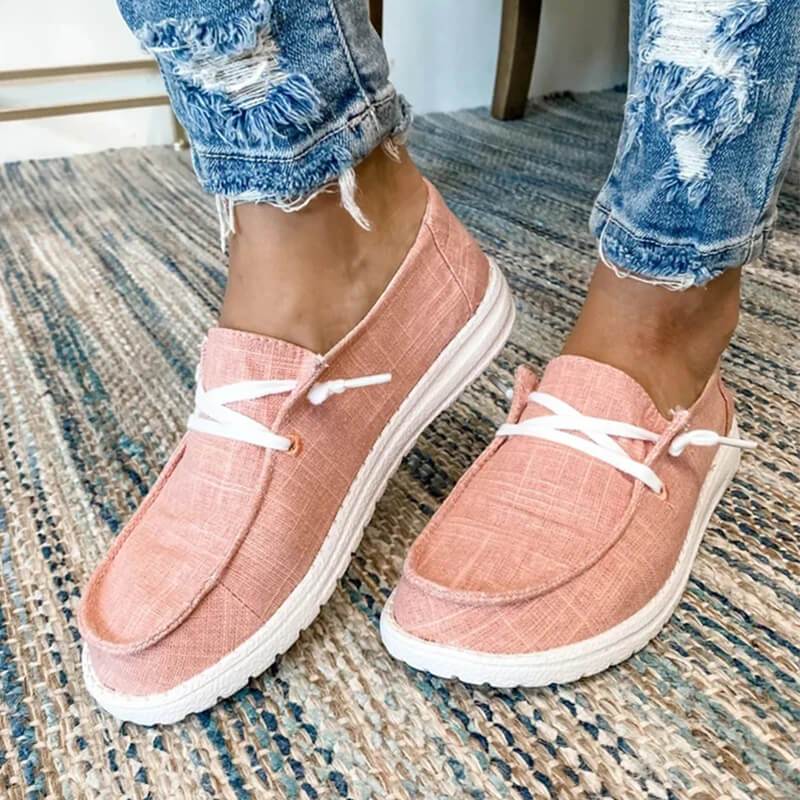 Dames Canvas Lace-Up Loafers