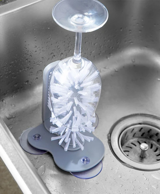 Glazenwasser Met Dubbelzijdige Borstel