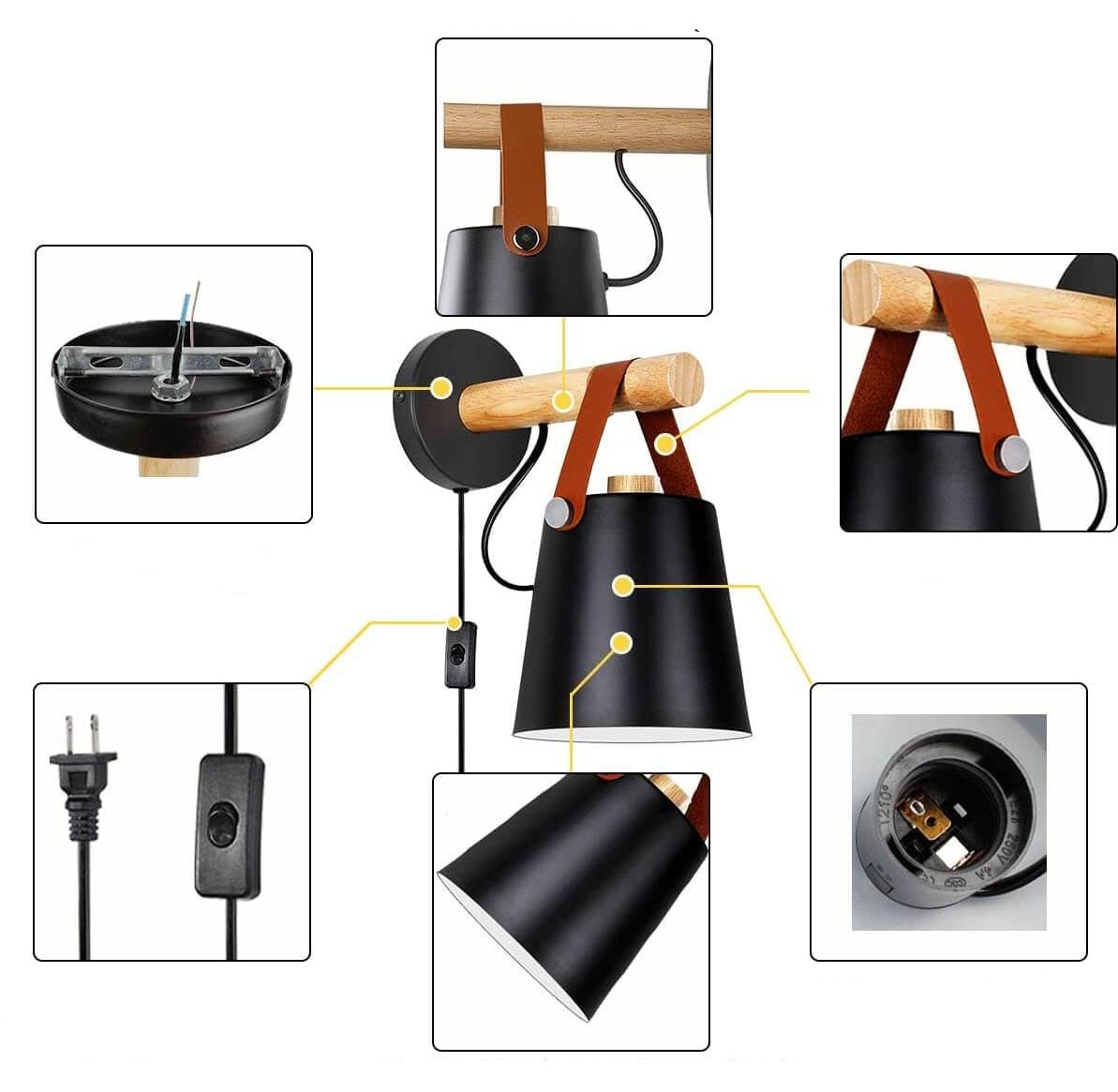 Noordse Houten Wandlamp