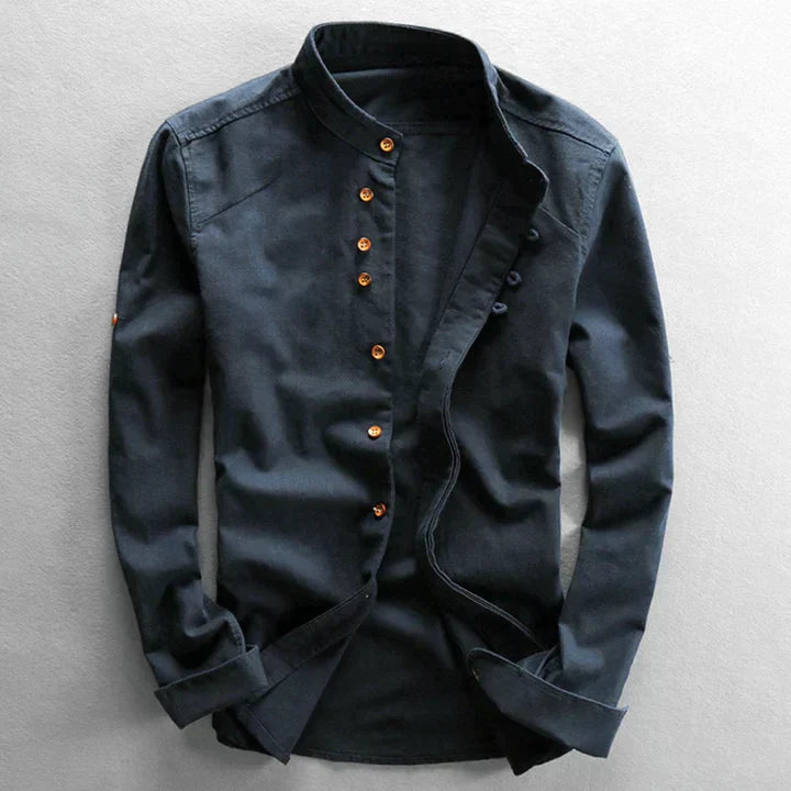 Variant image for Heren Blouse Japanse Stijl Elegante Pasvorm Katoen-1