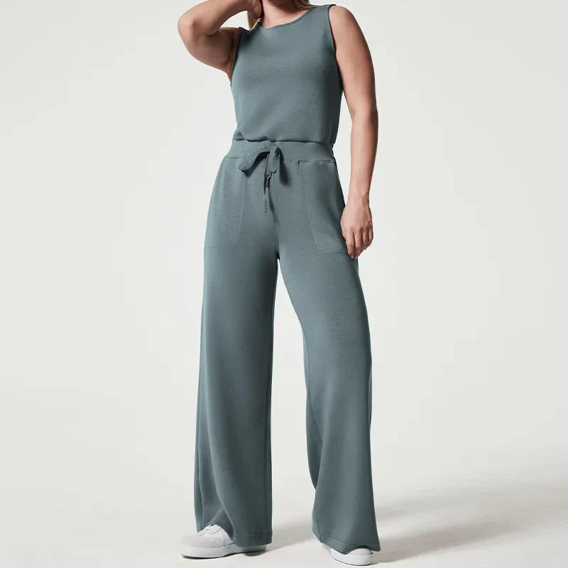 Dames Jumpsuit Zwart Elegant Luchtig Met Wijde Pijpen-4