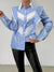 Variant image for Dames Shirt Lange Mouwen Gestreept Ruches Zachte Stof-1