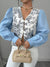 Dames Blouse V-hals Lantaarnmouwen Bloemendruk Katoen-5
