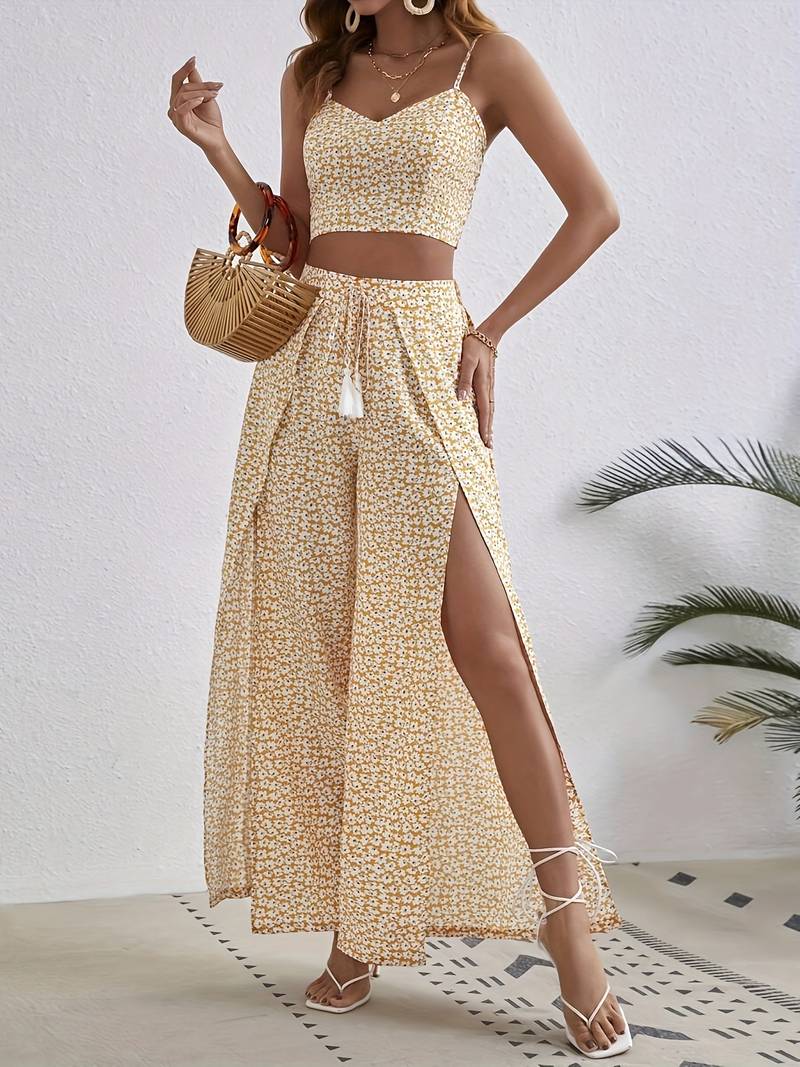 Variant image for Dames Two Piece Set Bloemdruk Comfy Losse Pasvorm Hoogwaardige Stof-17