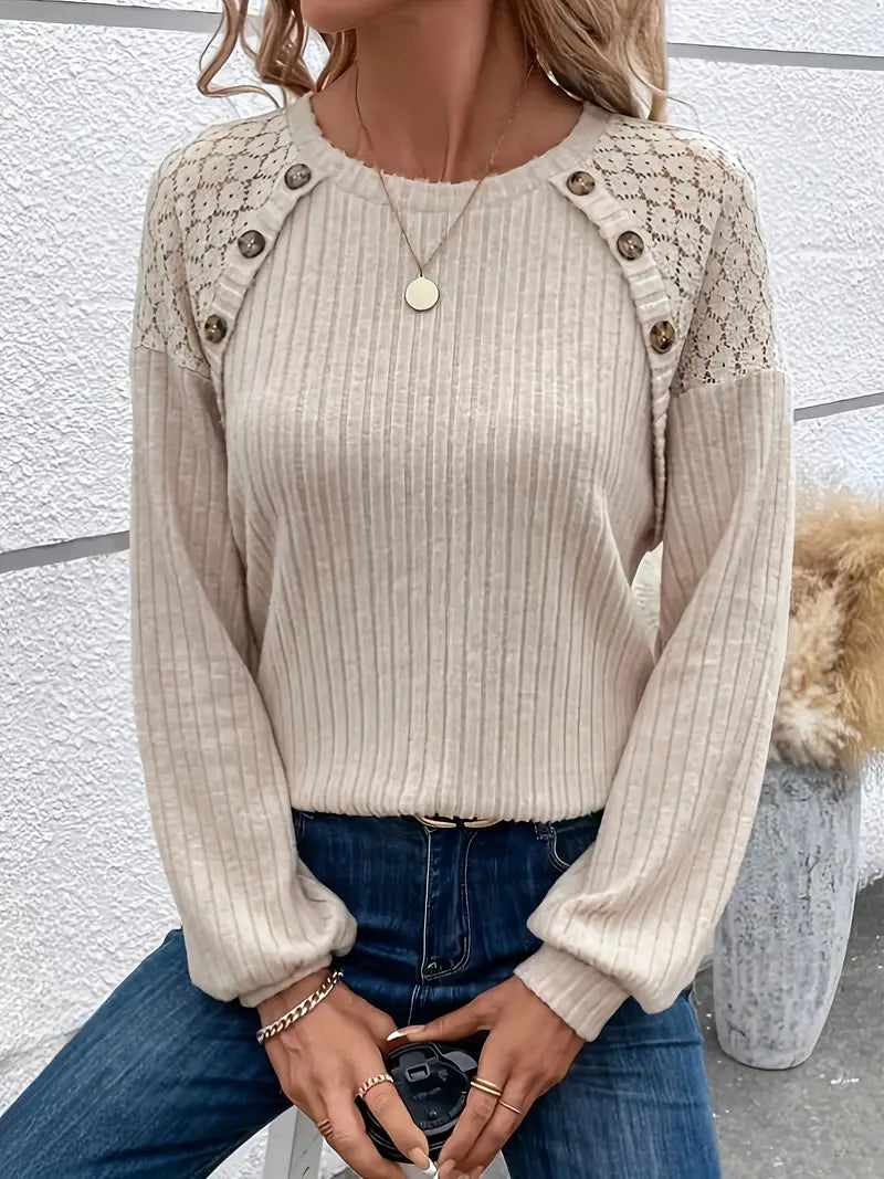 Dames Longsleeve T-shirt Ronde Halslijn Zacht Katoen-2