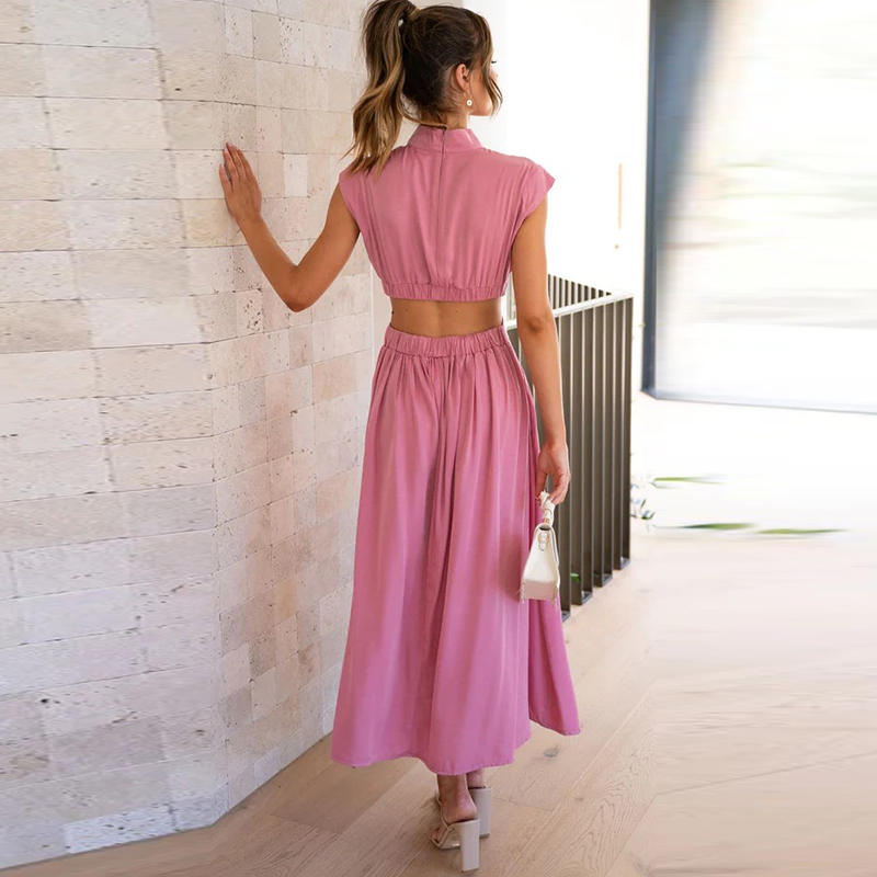 Dames Zomerjurk Groen Elegant Katoen Mouwloos Ademend-2