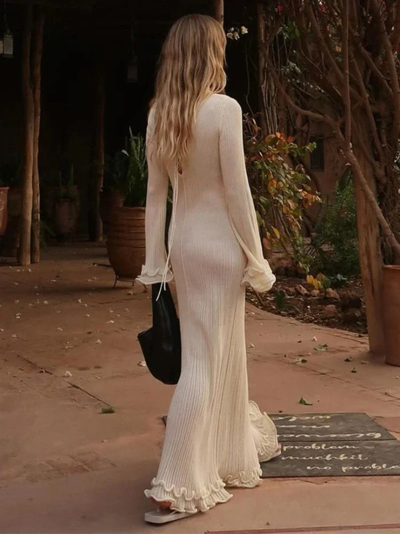 Dames Lange Maxi Jurk Vloeiend Zachte Stof-2