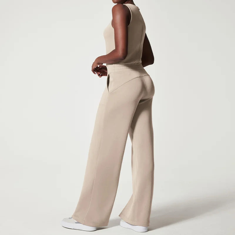 Dames Jumpsuit Zwart Elegant Luchtig Met Wijde Pijpen-1