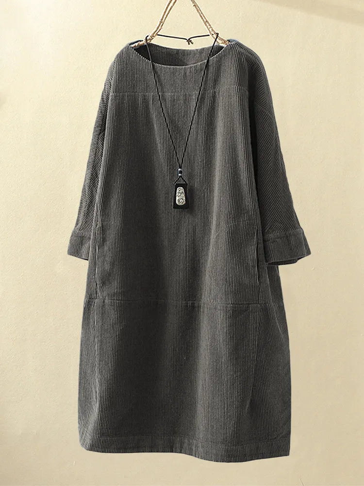 Variant image for Dames Lange Jurk Casual Katoen Elegante Zomerjurk-7