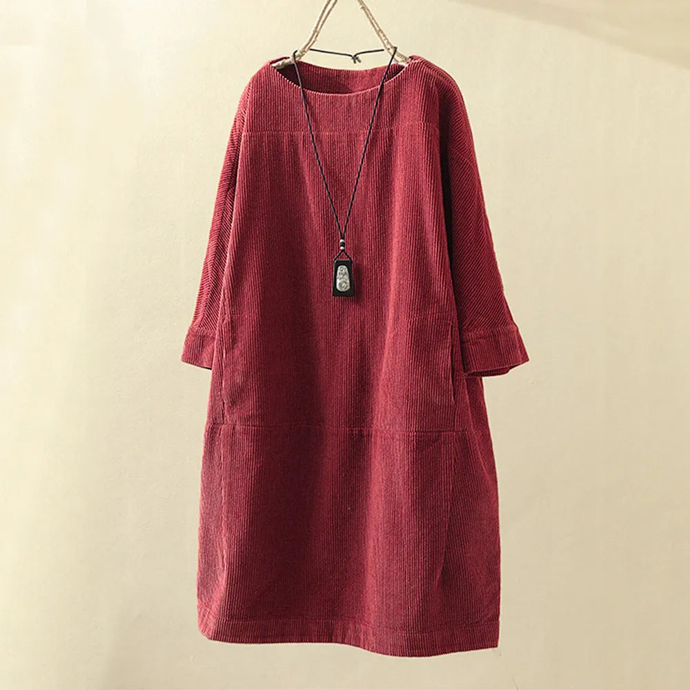 Dames Lange Jurk Casual Katoen Elegante Zomerjurk-1