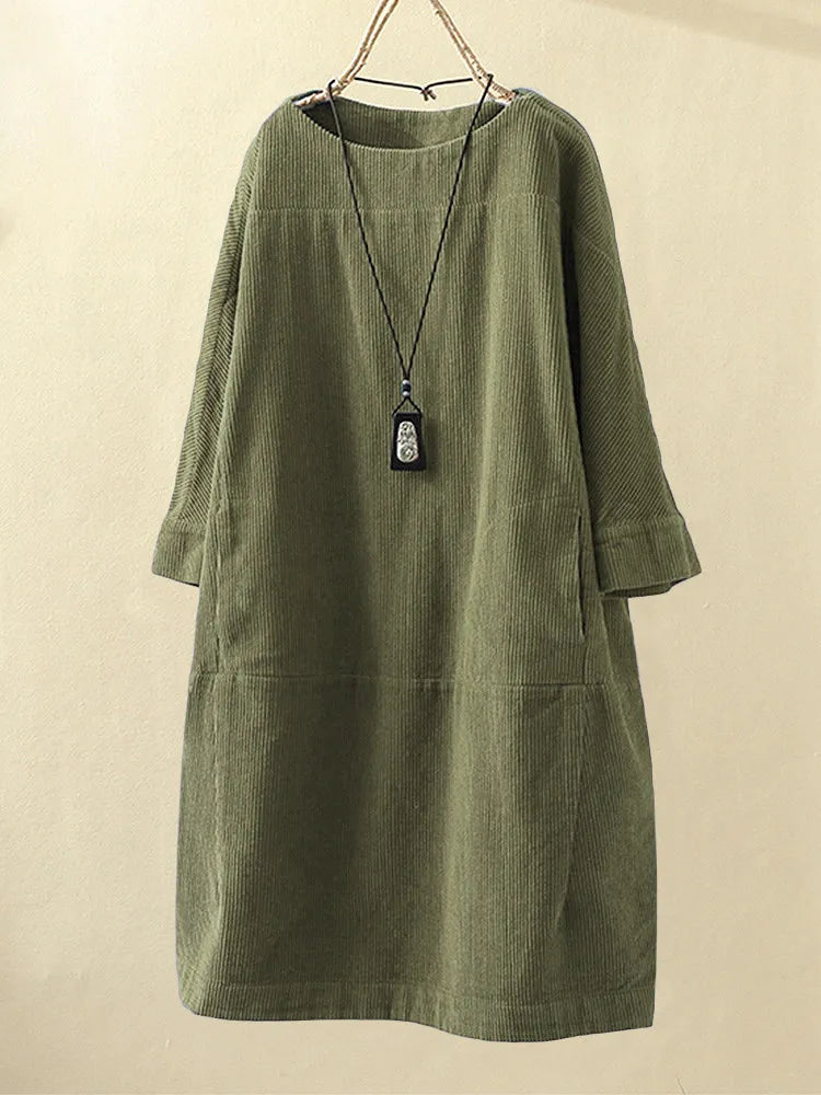 Variant image for Dames Lange Jurk Casual Katoen Elegante Zomerjurk-19