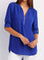 Variant image for Dames Blouse Casual Met Roll-Up Mouwen En Halve Rits Katoen-17