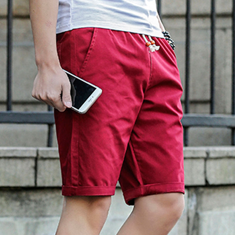 Heren Korte Broek Ademend Katoen Casual met Koordsluiting-1