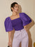 Variant image for Dames Blouse Smal Met Vierkante Halslijn Hoogwaardige Stof-9