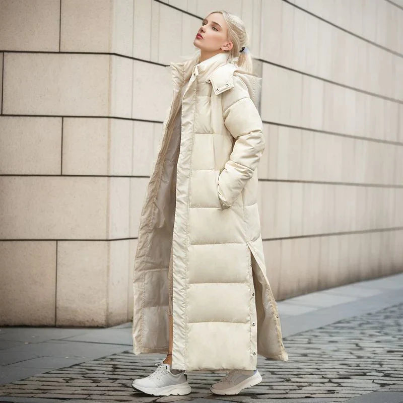 Variant image for Dames Lange Winterjas Gewatteerd Polyester Moderne Snit-8